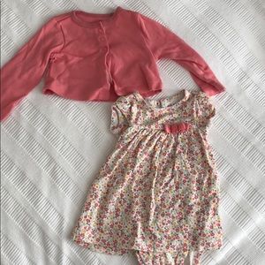 Adorable floral Dress and sweater set.